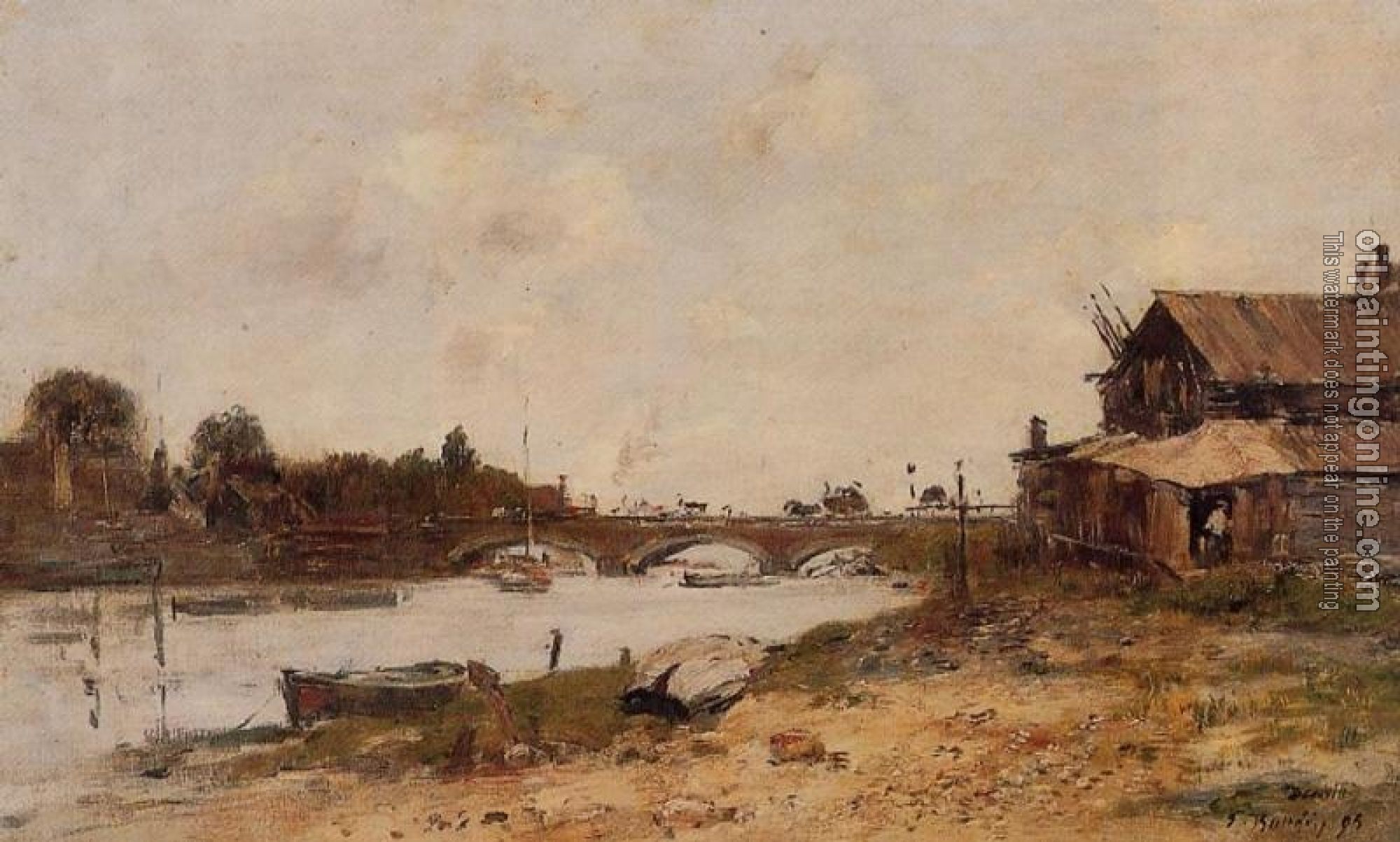 Boudin, Eugene - Bridge over the Touques at Deauville